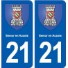 21 Semur-en-Auxois logo autocollant plaque stickers ville