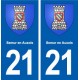 21 Semur-en-Auxois logo autocollant plaque stickers ville