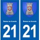 21 Semur-en-Auxois logo autocollant plaque stickers ville