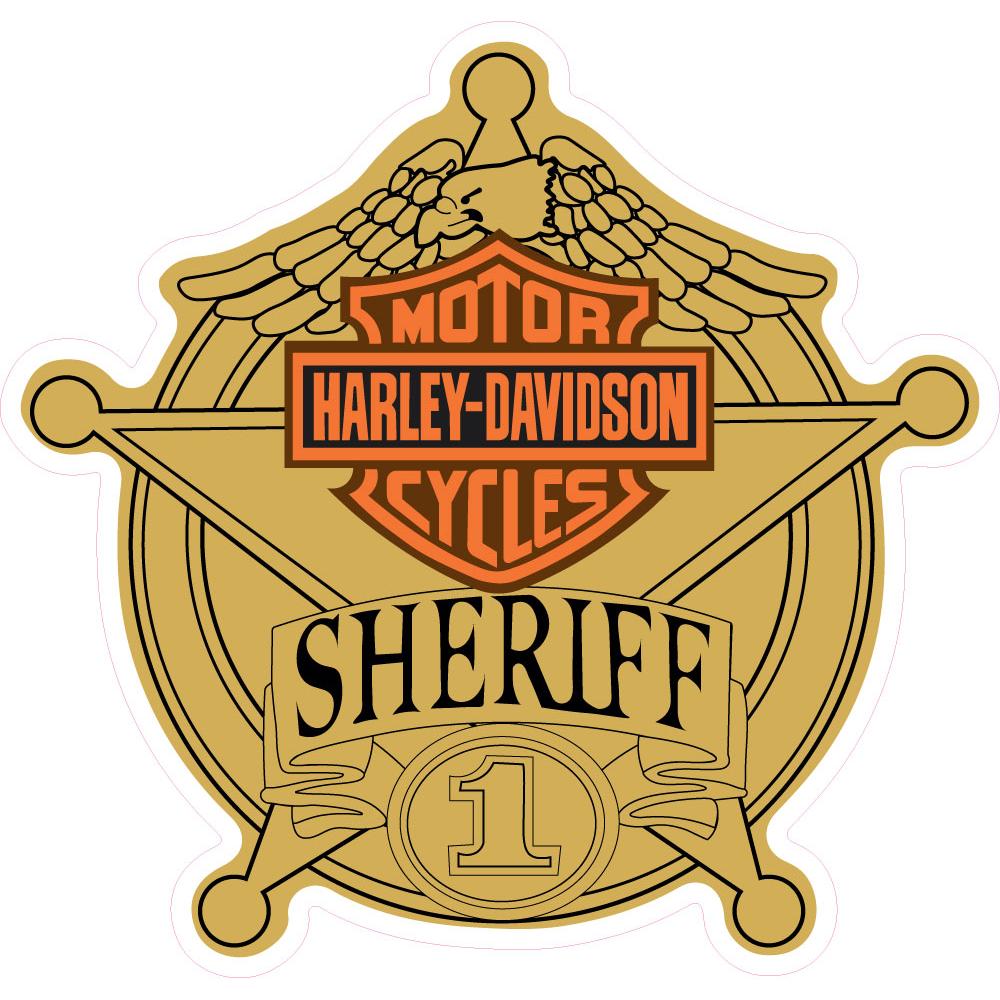 Sheriff Harley Davidson doré étoile autocollant sticker logo38