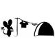 Souris linge maison sticker mural couleur transparent autocollant sticker logo698