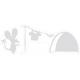Souris linge maison sticker mural couleur transparent autocollant sticker logo698