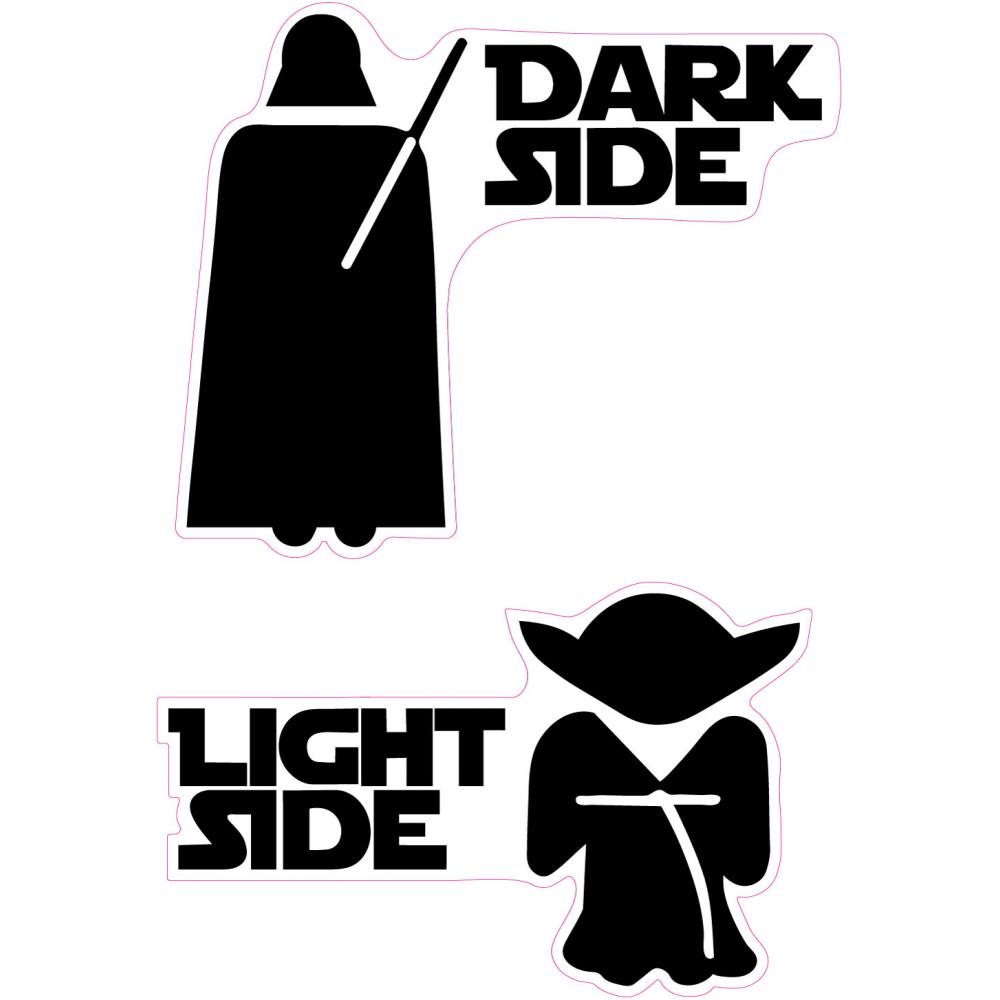 Star Wars interrupteur Dark Vador Dark Side Yoda Light Side autocollant sticker logo393