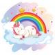 Licorne nuage arc-en-ciel étoile autocollant sticker logo2