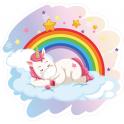 Licorne nuage arc-en-ciel étoile autocollant sticker logo2