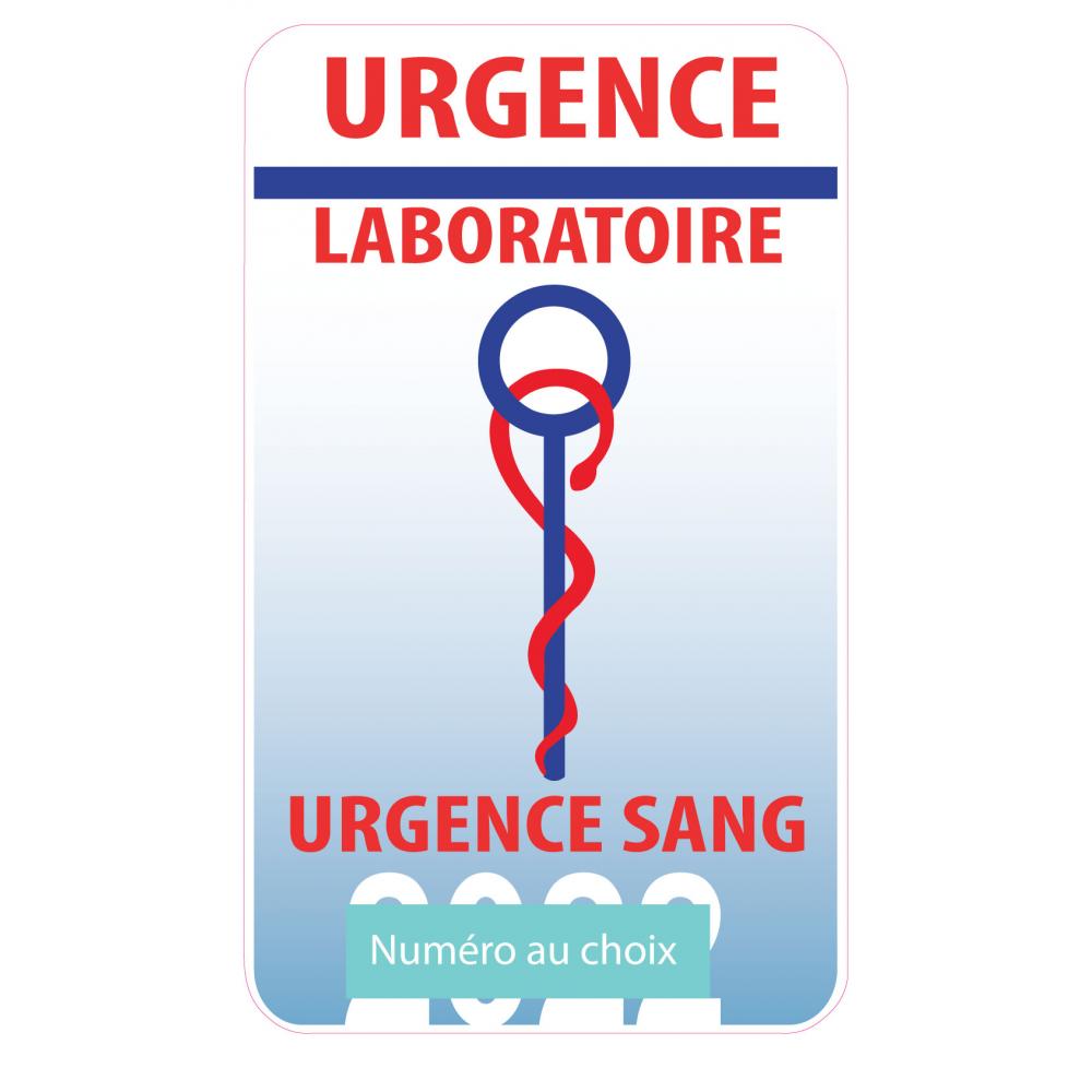 Caducée Urgence Laboratoire Urgence Sang date au choix sticker autocollant