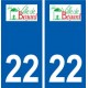 22 Bégard logo ville autocollant plaque sticker