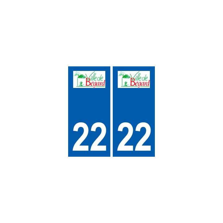 22 Bégard logo ville autocollant plaque sticker