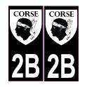 2B Corse blason drapeau noir autocollant sticker