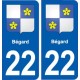 22 Bégard logo ville autocollant plaque sticker