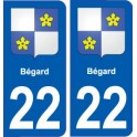 22 Bégard logo ville autocollant plaque sticker