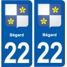 22 Bégard logo ville autocollant plaque sticker
