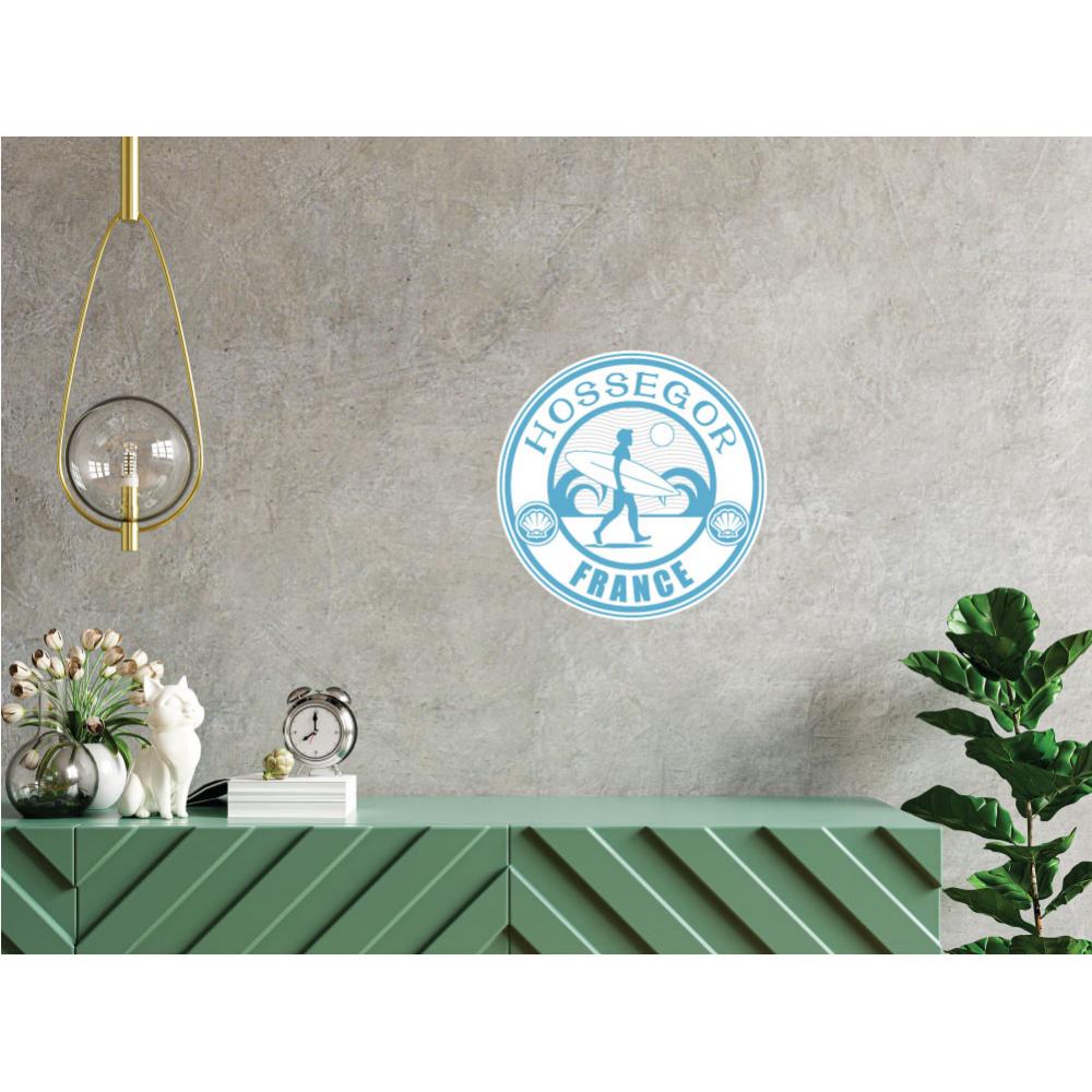 Hossegor France Surf vague mer coquillage soleil autocollant sticker logo366