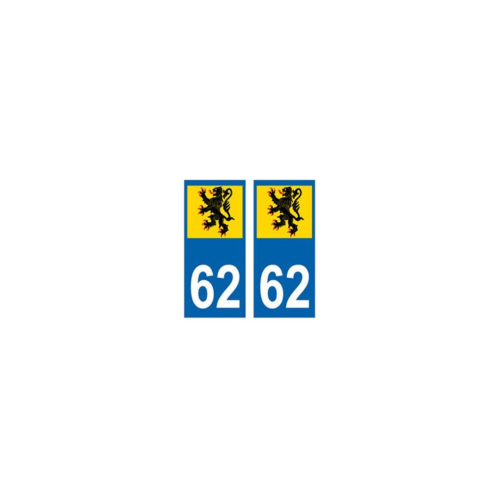 62 Flandres autocollant plaque