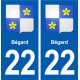 22 Bégard logo ville autocollant plaque sticker