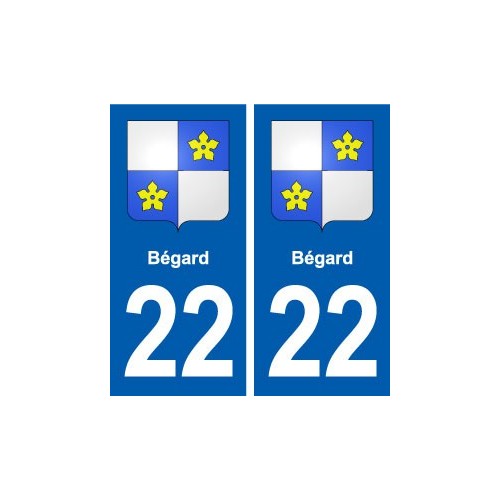 22 Bégard logo ville autocollant plaque sticker