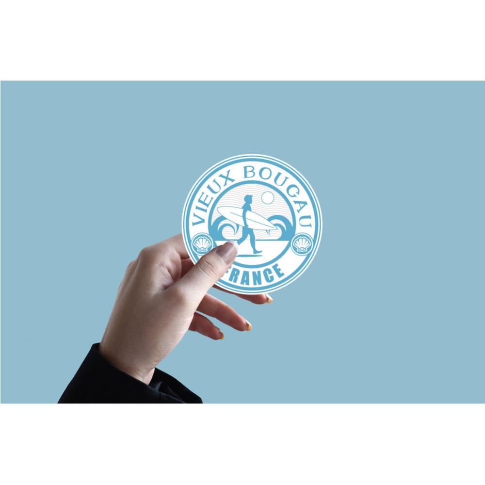 Vieux Boucau France Surf vague mer coquillage soleil autocollant sticker logo376