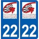 22 Guingamp blason ville autocollant plaque sticker