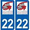 22 Guingamp blason ville autocollant plaque sticker