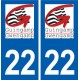 22 Guingamp blason ville autocollant plaque sticker