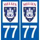 77 Melun logotipo de la etiqueta engomada de la placa de pegatinas de la ciudad