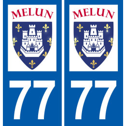 77 Melun logo sticker plate stickers city