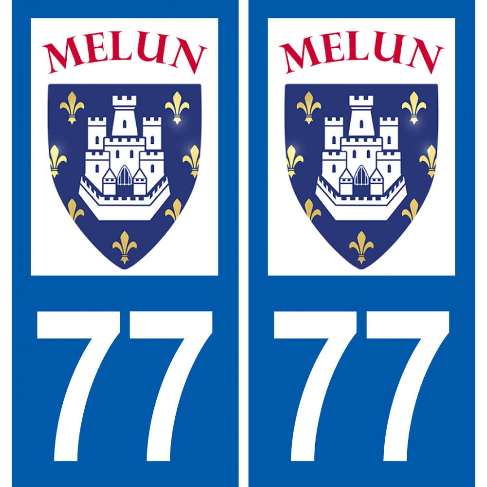 77 Melun logo sticker plate stickers city