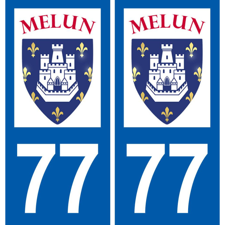 77 Melun logo sticker plate stickers city