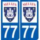 77 Melun logo sticker plate stickers city