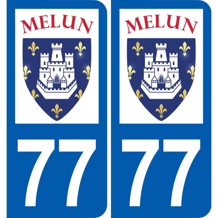 77 Melun logo autocollant plaque stickers ville