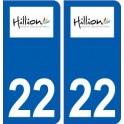 22 Hillion logo ville autocollant plaque sticker