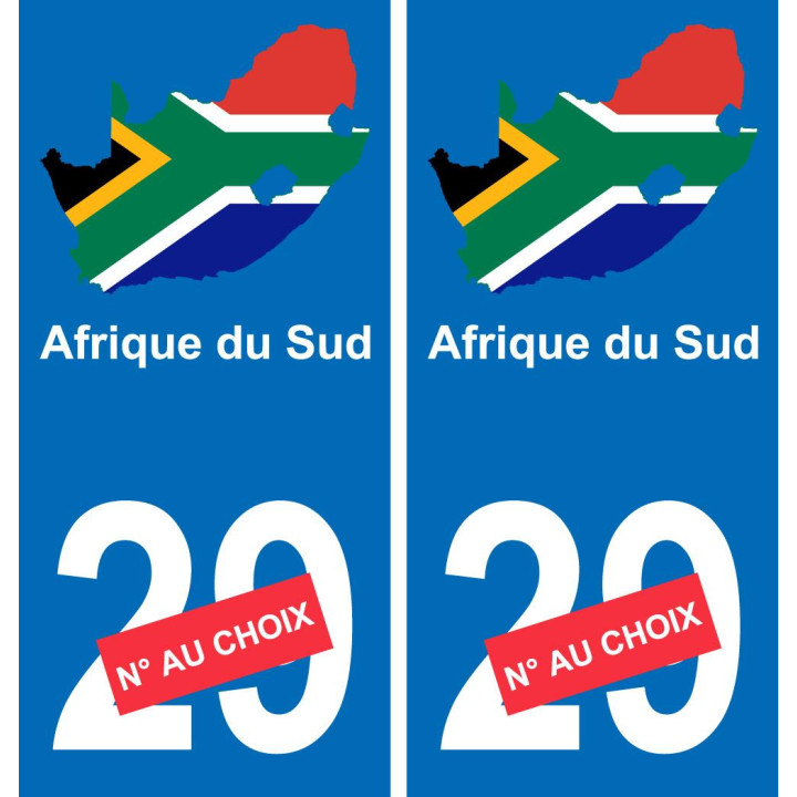 Afrique du Sud carte drapeau autocollant sticker plaque immatriculation