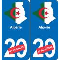 Algérie   carte drapeau autocollant sticker plaque immatriculation auto voiture département