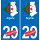 Algérie   carte drapeau autocollant sticker plaque immatriculation auto voiture département