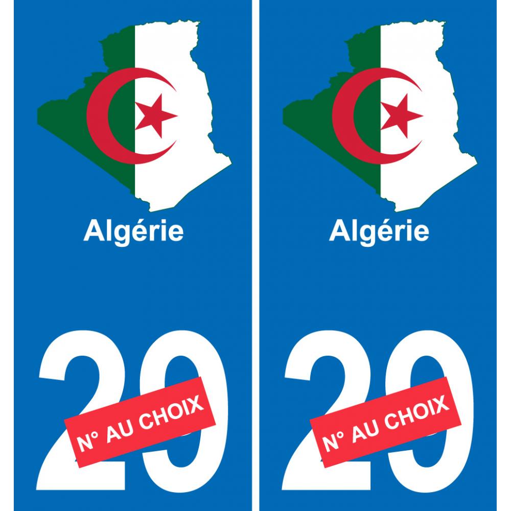 Algérie   carte drapeau autocollant sticker plaque immatriculation auto voiture département