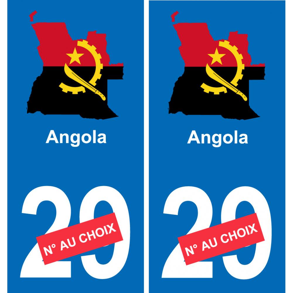 Angola mapa de la bandera de la etiqueta engomada de la etiqueta engomada de la placa de matriculación
