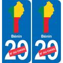 Bénin map flag sticker sticker plaque immatriculation