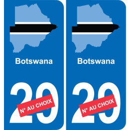 Botswana carte drapeau autocollant sticker plaque immatriculation auto voiture département