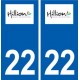 22 Hillion logo ville autocollant plaque sticker