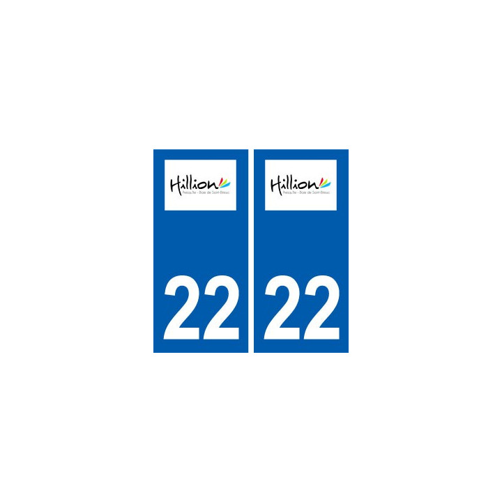 22 Hillion logo ville autocollant plaque sticker