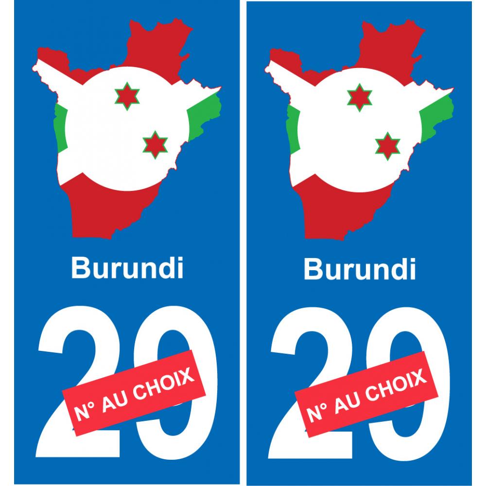 Burundi mappa bandiera adesivo adesivo targa di immatricolazione