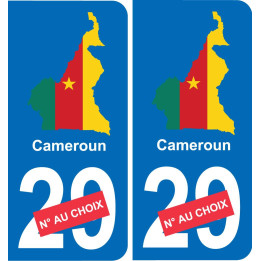 cameroun carte drapeau autocollant sticker plaque immatriculation auto voiture département