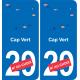 Cap-Vert carte drapeau autocollant sticker plaque immatriculation auto voiture département