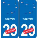 Cap-Vert karte fahne aufkleber sticker plakette ez
