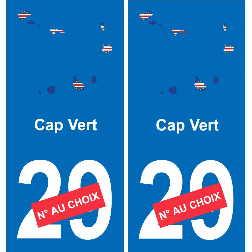 Cap-Vert map flag sticker sticker plaque immatriculation