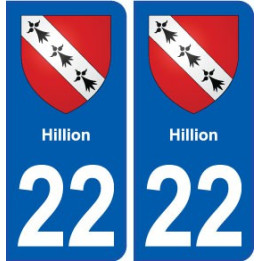 22 Hillion blason ville autocollant plaque sticker