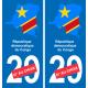 Kongo DR karte fahne aufkleber sticker plakette ez