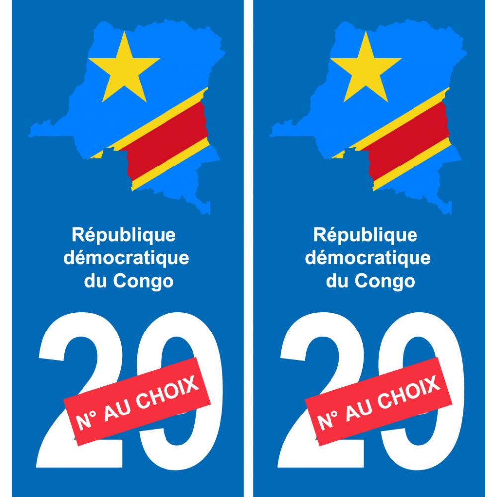 Congo DR mappa bandiera adesivo adesivo targa di immatricolazione