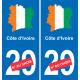 Costa d'Avorio mappa bandiera adesivo adesivo targa di immatricolazione