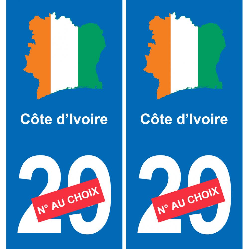 Ivory Coast map flag sticker sticker plaque immatriculation